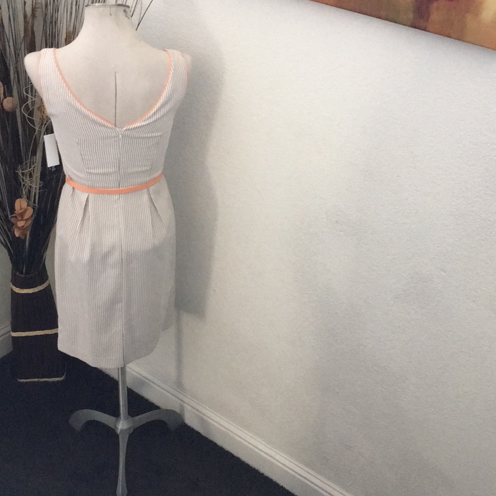 Khaki & White w/Peach Trimmings Sundress - Picture 6 of 7